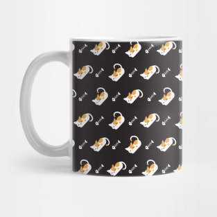 Sleeping Cat and Fish Bone Pattern II Mug